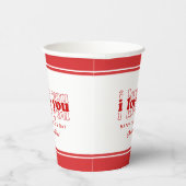 私はトリプルレッドタイポグラフィバレンティンのギフトが大好き 紙コップ (右)