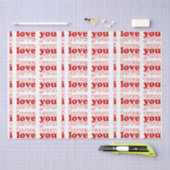 私はトリプルレッドタイポグラフィバレンティンのギフトが大好き 薄葉紙 (クラフト)