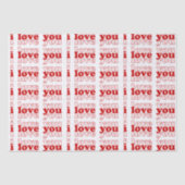 私はトリプルレッドタイポグラフィバレンティンのギフトが大好き 薄葉紙 (正面)