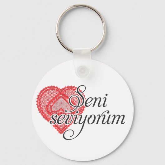 私はトルコ語であなたを愛している – Seni seviyorum キーホルダー (正面)