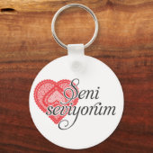 私はトルコ語であなたを愛している – Seni seviyorum キーホルダー (正面)