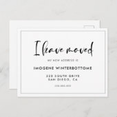 私はトレンディーモダンタイポグラフィ発表を移動した 案内ポストカード (正面/裏面)