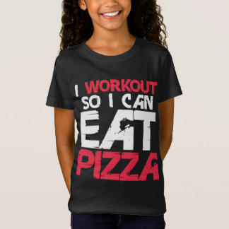 私はトレーニングだから私はピザ食べフィットネスジムの値おもしろい値リスト Tシャツ