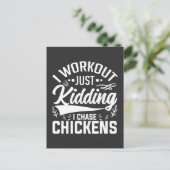 私はトレーニングだけで私は鶏を追いかける冗談 ポストカード (スタンド正面)