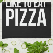 私はトレーニング私はピザが好きだから – ジおもしろいムノベルティ キッチンタオル (折り畳み)