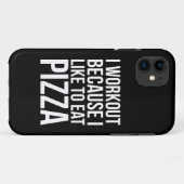 私はトレーニング私はピザが好きだから – ジおもしろいムノベルティ Case-Mate iPhoneケース (裏面(横))