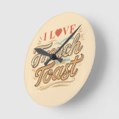 私はトーストが大好フランスのき ラウンド壁時計 (傾斜)