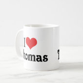 私はトーマスを愛している コーヒーマグカップ (正面左)