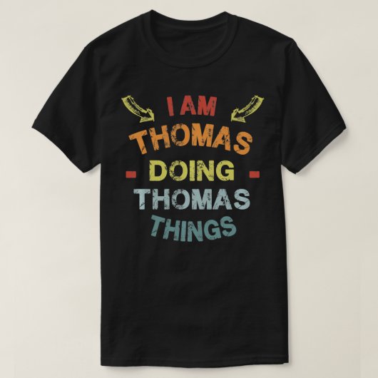 私はトーマスThings Christmaを行ってカッコいいおもしろいいる Tシャツ (デザイン正面)