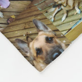 私はドイツのシェパードのフリースを愛します フリースブランケット (角)