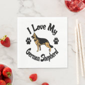 私はドイツのシェパードのTシャツが大好き スタンダードランチョンナプキン (インサイチュ)