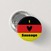 私はドイツのソーセージボタンを愛します 缶バッジ (正面&裏面)