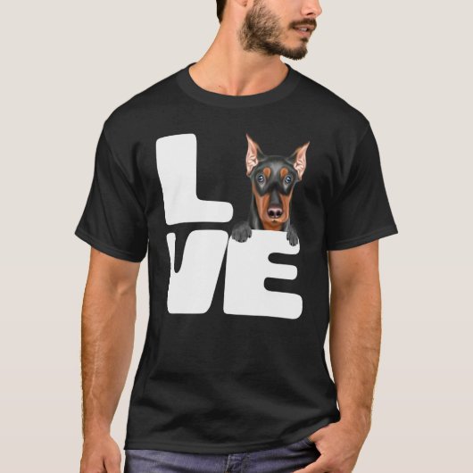 私はドイツのピンシャー犬が大好き Tシャツ (正面)
