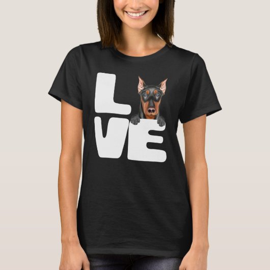 私はドイツのピンシャー犬が大好き Tシャツ (正面)