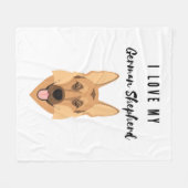 私はドイツの羊飼いが大好き フリースブランケット (正面(横))