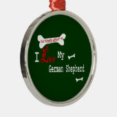 私はドイツの羊飼いが大好き メタルオーナメント (右)