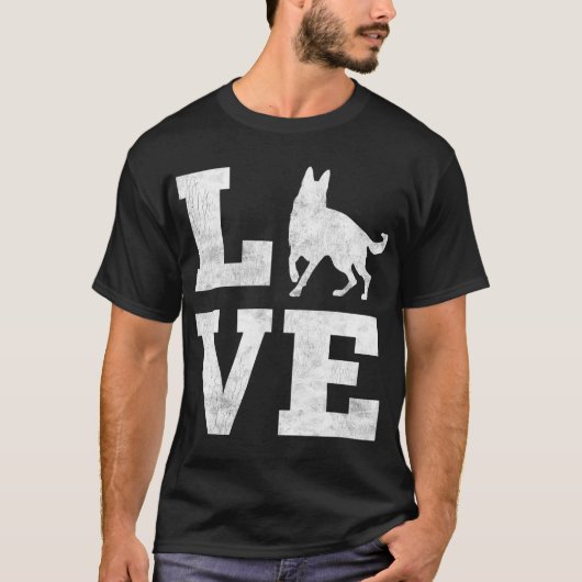 私はドイツの羊飼いの愛犬おもしろい恋人のギフトが大好き Tシャツ (正面)