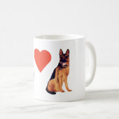 私はドイツの羊飼いマグが大好き コーヒーマグカップ (正面右)