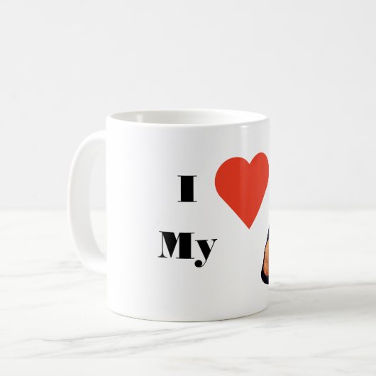 私はドイツの羊飼いマグが大好き コーヒーマグカップ (正面左)