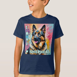 私はドイツシェパードが大好き Tシャツ