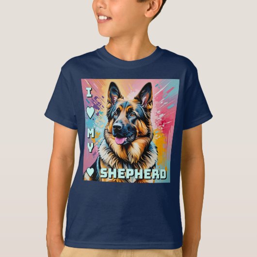 私はドイツシェパードが大好き Tシャツ (正面)