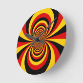 私はドイツ国旗の色のアートプリント ラウンド壁時計 (傾斜)