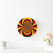 私はドイツ国旗の色のアートプリント ラウンド壁時計 (ホーム)