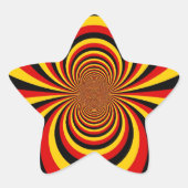 私はドイツ国旗の色のアートプリント 星シール (正面)