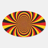 私はドイツ国旗の色のアートプリント 楕円形シール (正面)