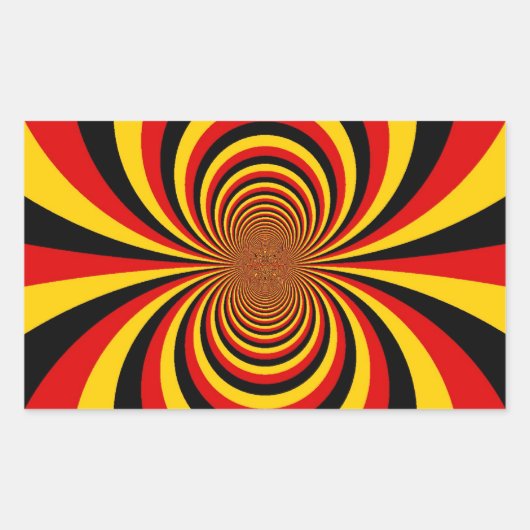 私はドイツ国旗の色のアートプリント 長方形シール (正面)