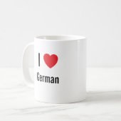 私はドイツ語が大好きです コーヒーマグカップ (正面左)