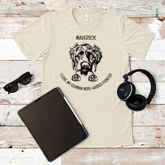 私はドイツ語の針金髪のポインタが大好き Tシャツ