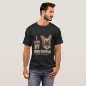 私はドイツ+シェパードが大好き 人間が嫌い Tシャツ (正面フル)