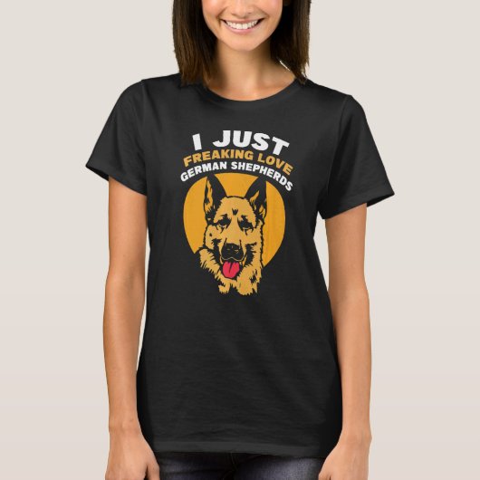 私はドイツ+シェパードが大好き Tシャツ (正面)