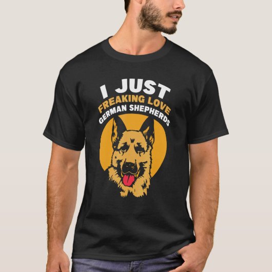 私はドイツ+シェパードが大好き Tシャツ (正面)