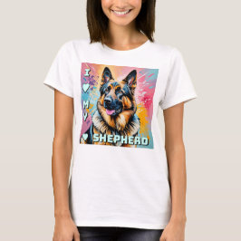 私はドイツ・シェパードが大好き Tシャツ