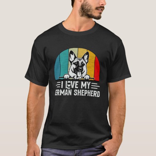 私はドイツ+シェパード+ドッグが大好きです Tシャツ (正面)
