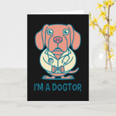私はドクターおもしろい犬ドクター獣医だ カード (黄色い花)