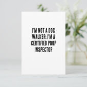 私はドッグウォーカーではない。私は公認ウンチ検査である サンキューカード (スタンド正面)