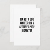 私はドッグウォーカーではない。私は公認ウンチ検査である サンキューカード (正面/裏面)