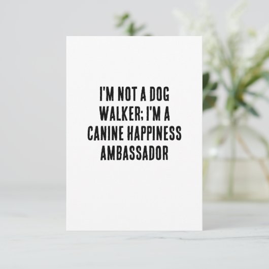 私はドッグウォーカーではない。私は犬の幸せ サンキューカード (スタンド正面)