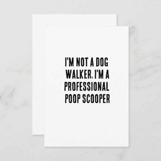 私はドッグウォーカーではなくプロフェッショナルウンチ サンキューカード (正面/裏面)