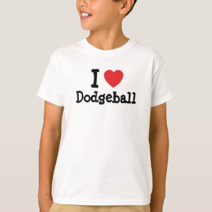 私はドッジボールハートが大好きパーソナライズされたです Tシャツ