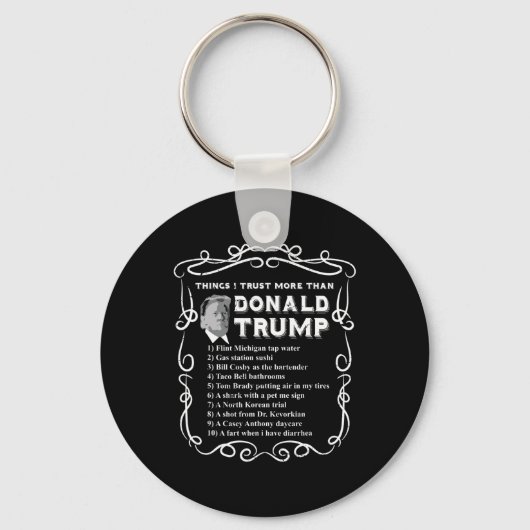 私はドナルドよりも信頼トランプアンチポタス投票Blu キーホルダー (正面)