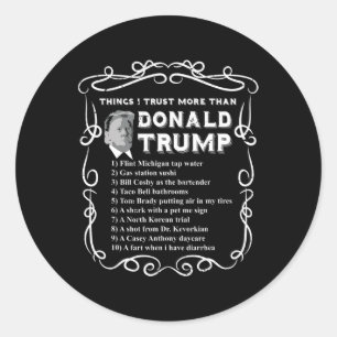 私はドナルドよりも信頼トランプアンチポタス投票Blu ラウンドシール