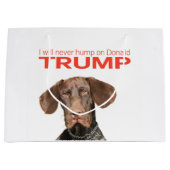 私はドナルドトランプを決して食べない！ ラージペーパーバッグ (正面)