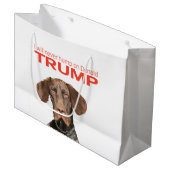 私はドナルドトランプを決して食べない！ ラージペーパーバッグ (正面アングル)