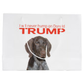 私はドナルドトランプを決して食べない！ ラージペーパーバッグ (裏面)