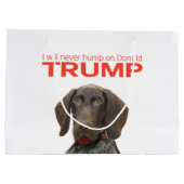 私はドナルドトランプを決して食べない！ ラージペーパーバッグ (裏面)