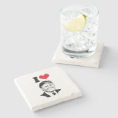 私はドナルド・トランプを愛します ストーンコースター (横)